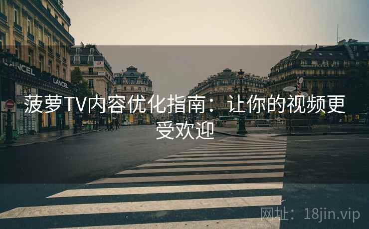 菠萝TV内容优化指南：让你的视频更受欢迎