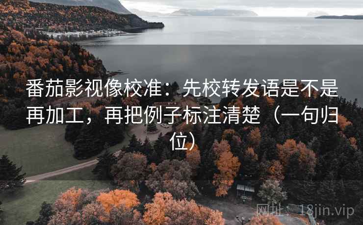 番茄影视像校准:先校转发语是不是再加工,再把例子标注清楚(一句归位) 番茄影视像校准:先校转发语是不是再加工,再把例子标注清楚(一句归位)