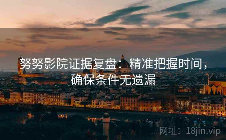 努努影院证据复盘：精准把握时间，确保条件无遗漏